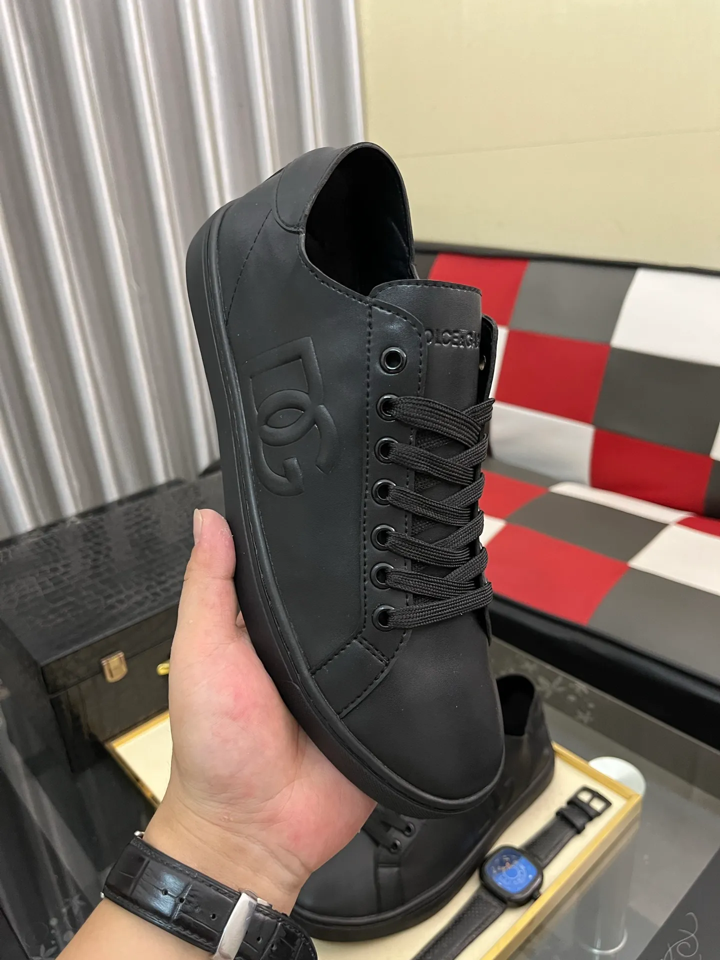 Men's shoes 💰400⌚️⌚️New DG Dolce & Gabbana high-end couple's sports and casual shoes, imported cowhide, multiple material splicing design➕Imported cowhide lining, cowhide foot pads➕Original TPR elastic outsole. Size: 38-46